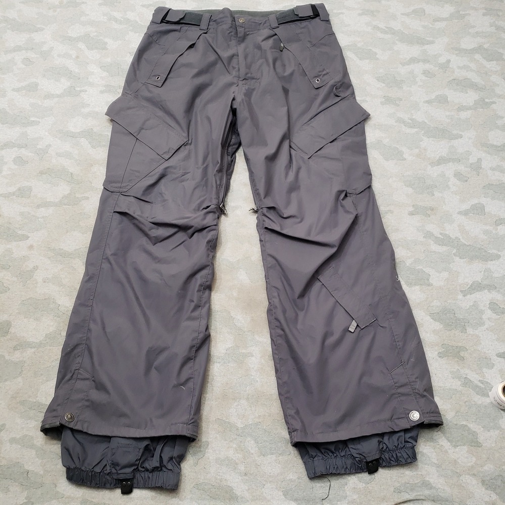 Sessions Snow Pants Mens Medium Gray Cargo Waterproof Ski Snowboard